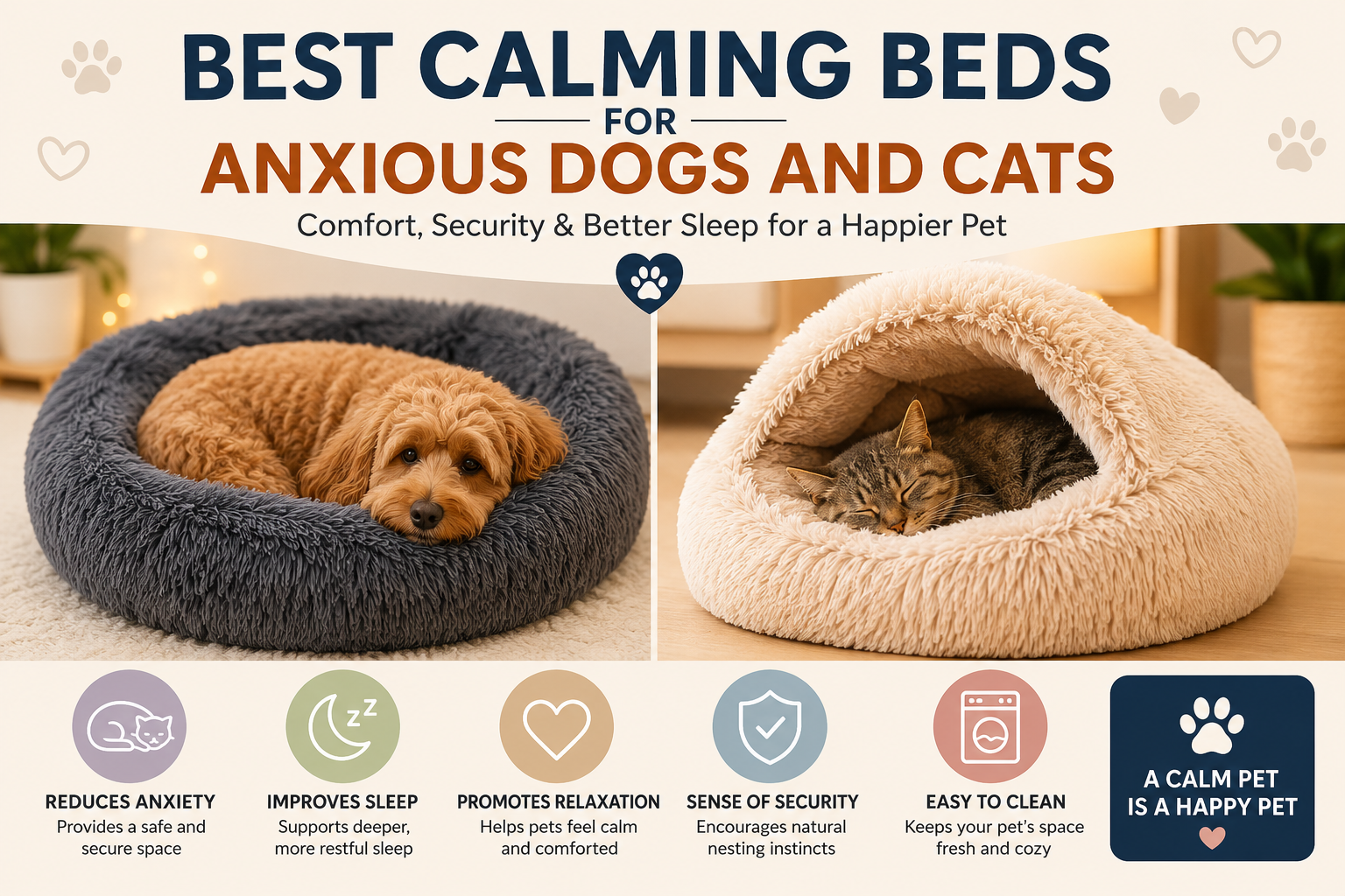 Best Calming Beds for Anxious Dogs and Cats
